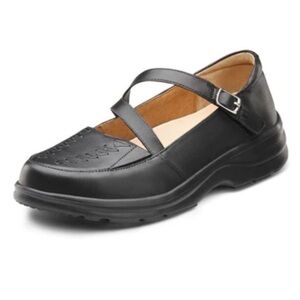 Dr Comfort Betsy Black Leather Mary Janes Comfort Shoe SZ 8.5XW 8.5EE